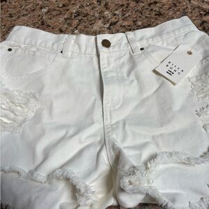 Billabong Women's white Distressed Jean Shorts
